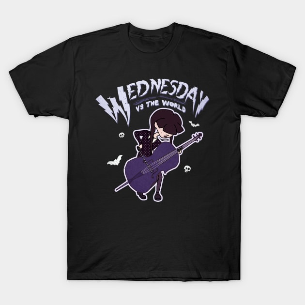 Wednesday vs The World T-Shirt by fwerkyart